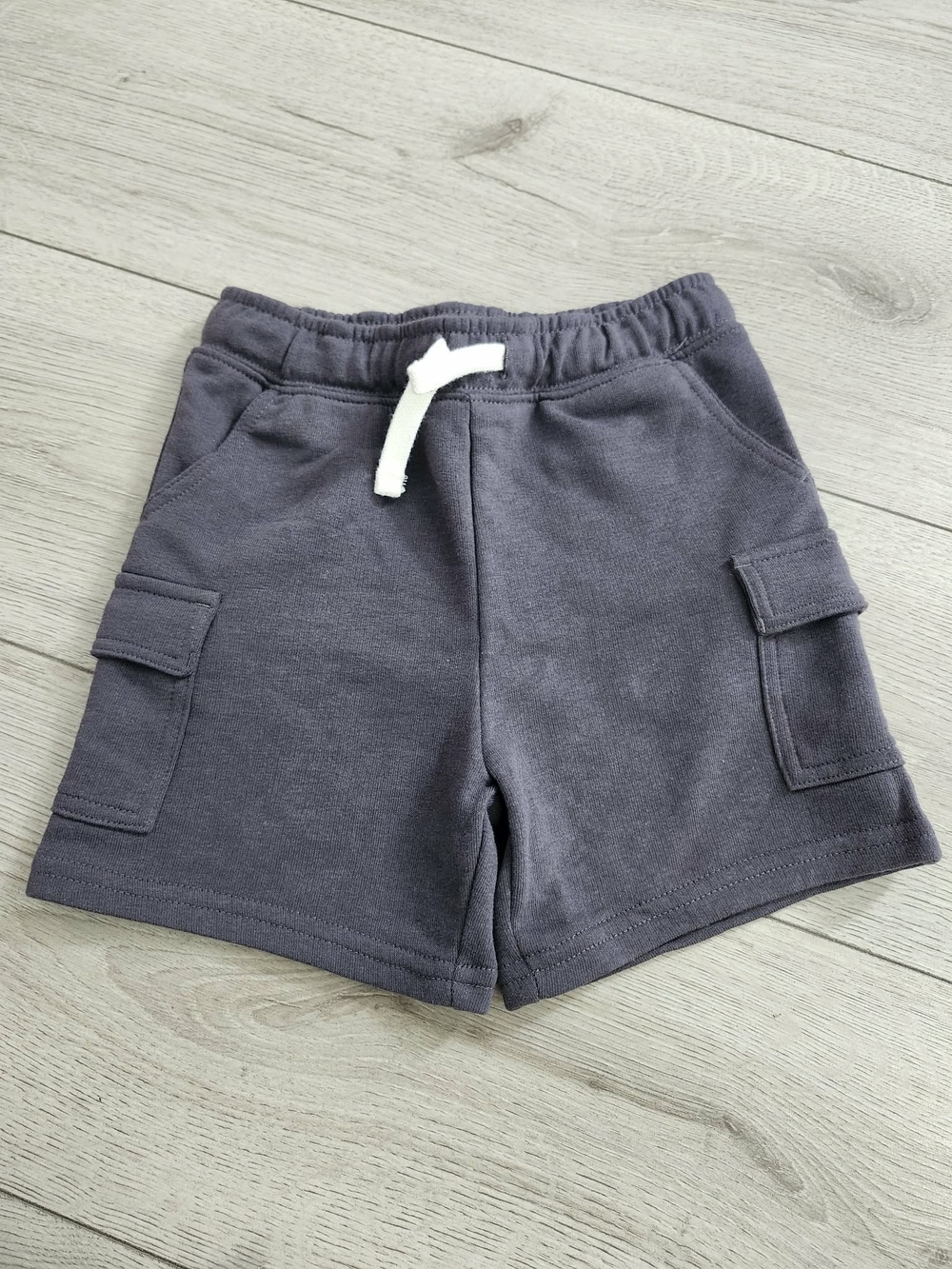 Joe Fresh Toddler Boys French Terry Cargo Shorts Size 4 Charcoal Grey 🏷️🔍